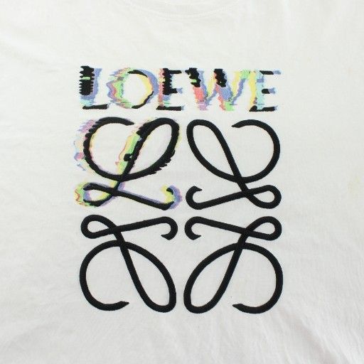 Loewe Anagram Glitch T-Shirt Short Sleeve Crew Neck L Ivory White PP — view 4