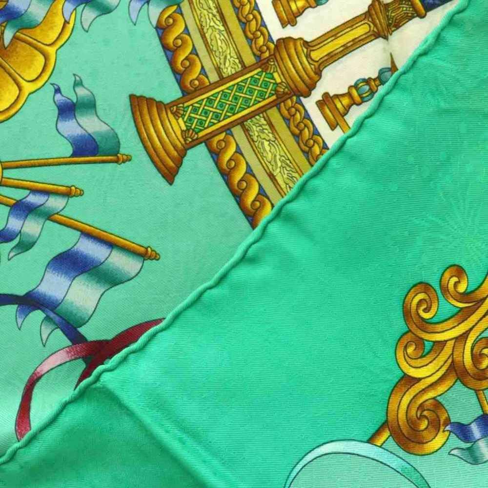 Hermes Carre 90 Luna Park Amusement Scarf Silk All Over Pattern Green — view 4