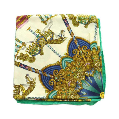 Hermes Carre 90 Luna Park Amusement Scarf Silk All Over Pattern Green — view 2