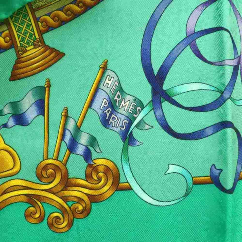 Hermes Carre 90 Luna Park Amusement Scarf Silk All Over Pattern Green — view 6