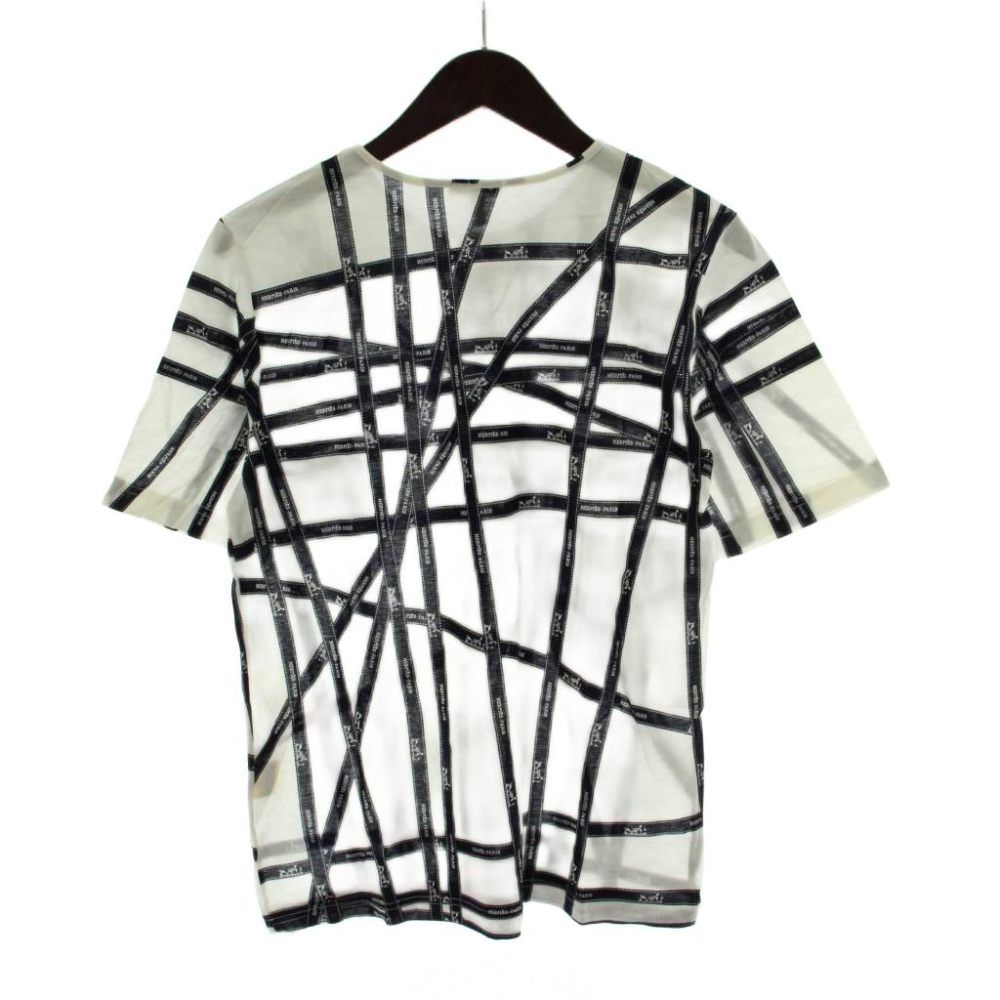 Hermes Bolduc Pattern Martin Margiela Era T-Shirt L White Navy Short Sleeve — view 2