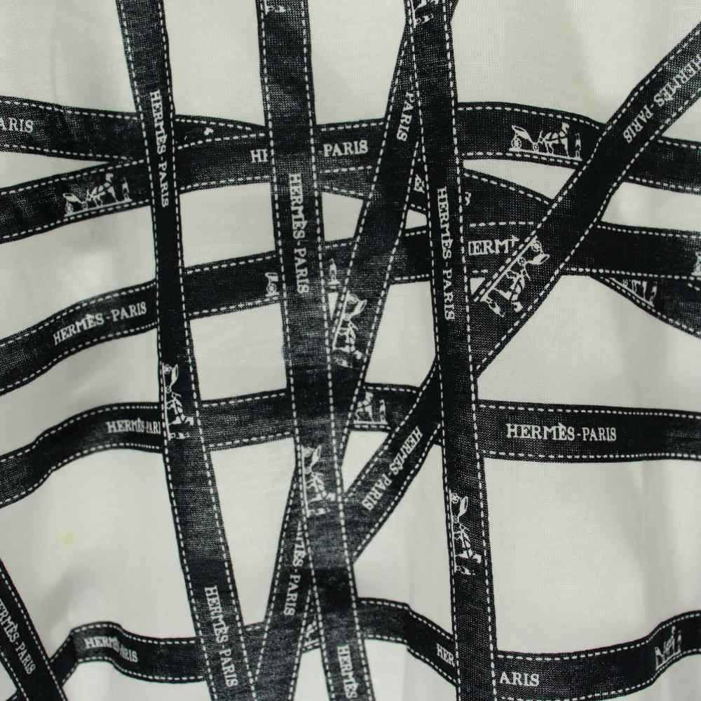 Hermes Bolduc Pattern Martin Margiela Era T-Shirt L White Navy Short Sleeve — view 5