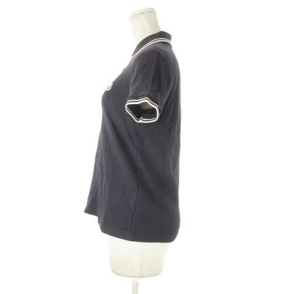 Moncler Maglia Polo Manica Corta Shirt Short Sleeve Pique Logo Navy — view 3