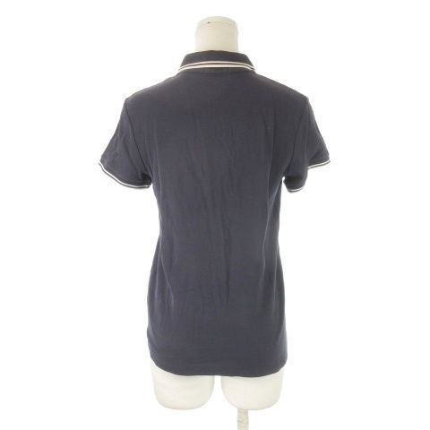 Moncler Maglia Polo Manica Corta Shirt Short Sleeve Pique Logo Navy — view 2