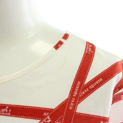 Hermes Martin Margiela Era Bolduc T-Shirt Short Sleeve Crew Neck Ribbon Pattern — view 9