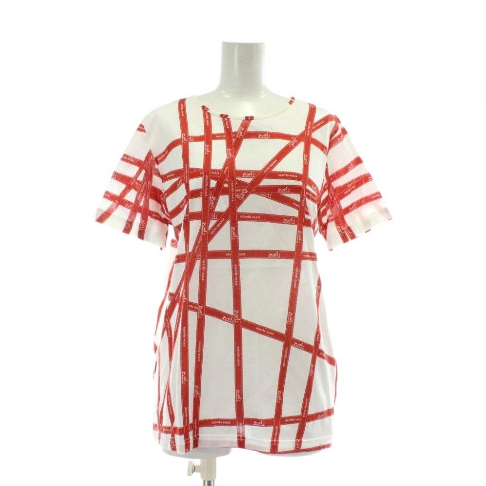 Hermes Martin Margiela Era Bolduc T-Shirt Short Sleeve Crew Neck Ribbon Pattern