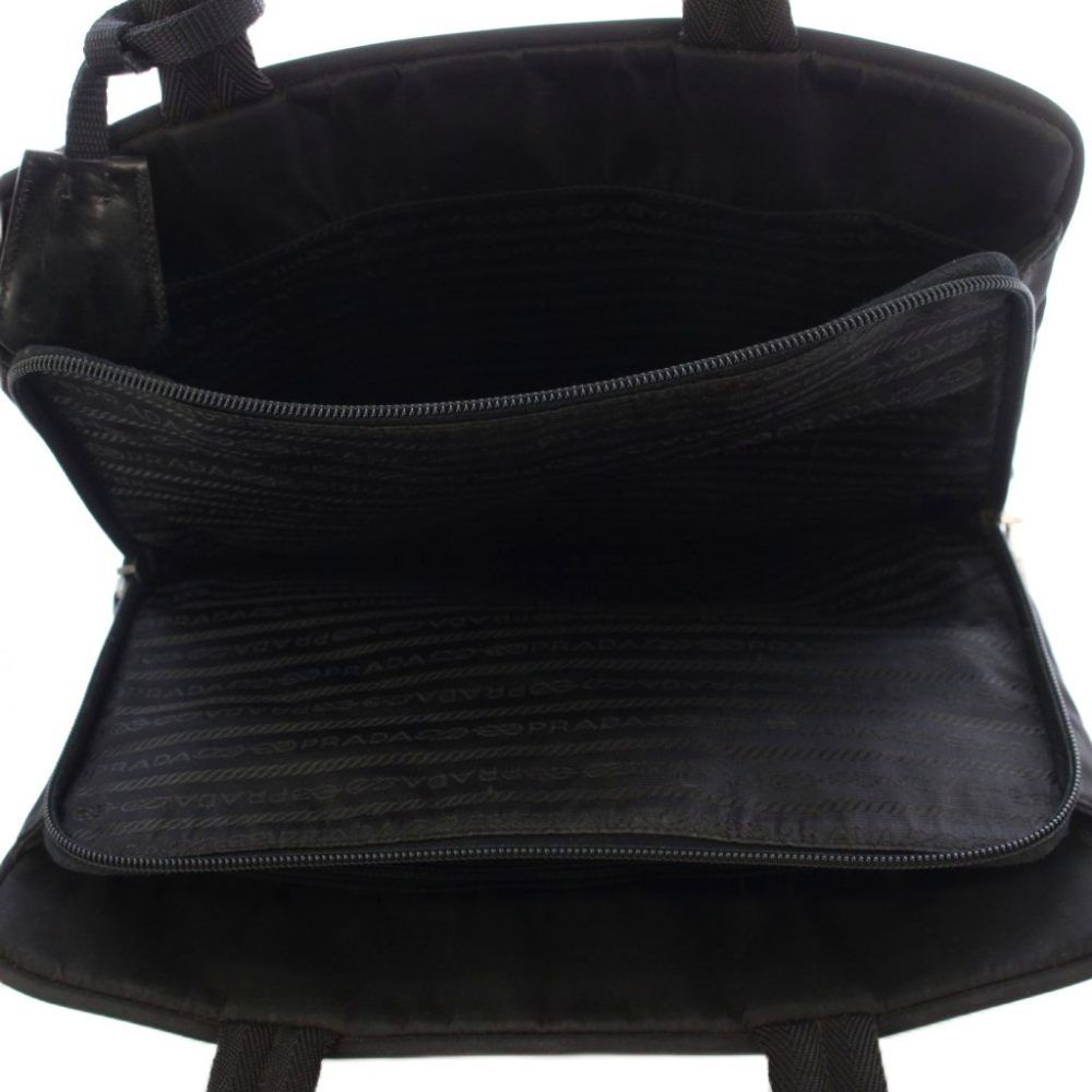 Prada Tote Triangle Plate Logo Nylon Black — view 6