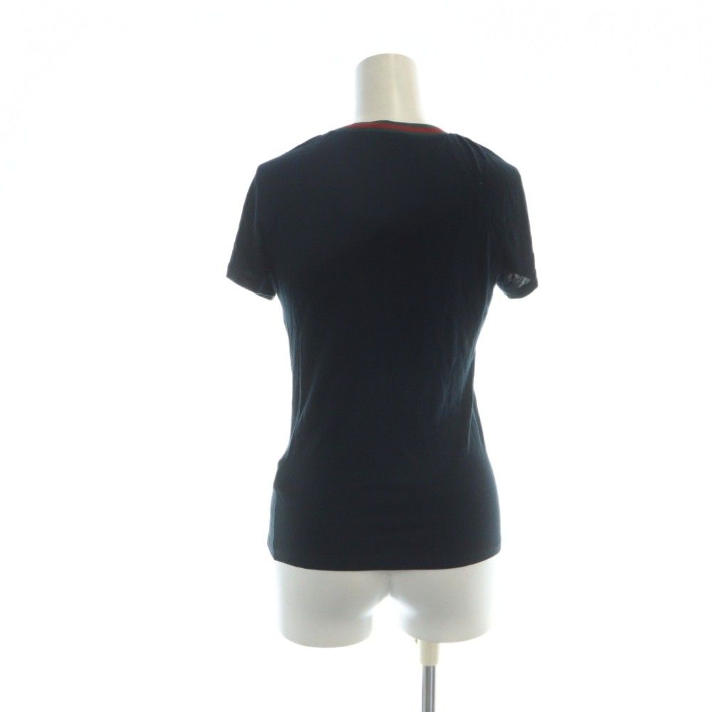 Gucci T-Shirt Short Sleeve Ribbon Sherry Line Logo Light Hands XS Navy — view 2