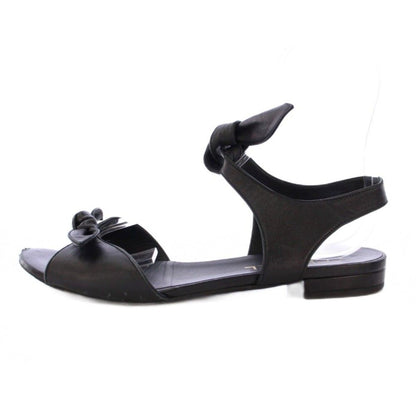 Chanel Strap Sandals Ankle Round Toe Heels Leather Ribbon One Color CC Logo — view 2