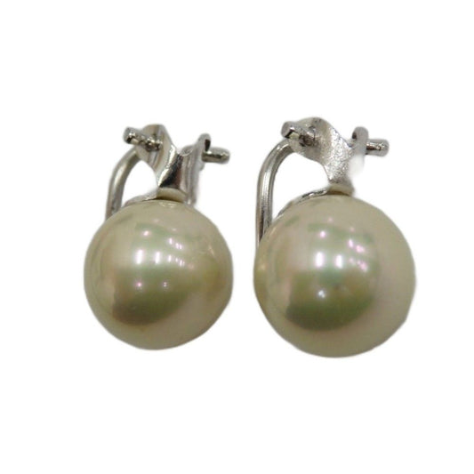 Dior Earrings Faux Pearl White