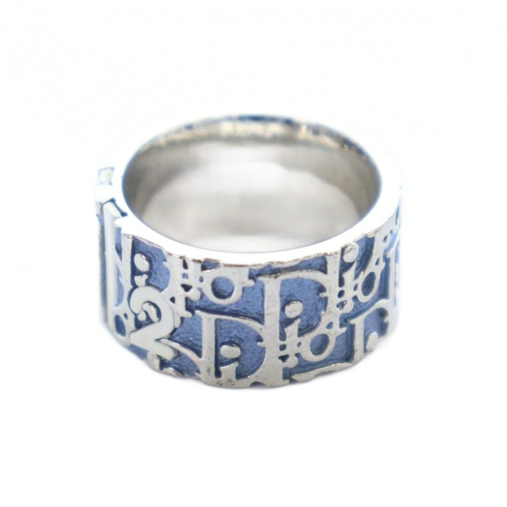 Dior Trotter Ring Logo Silver Color Blue