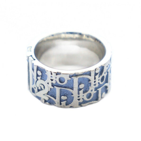 Dior Trotter Ring Logo Silver Color Blue