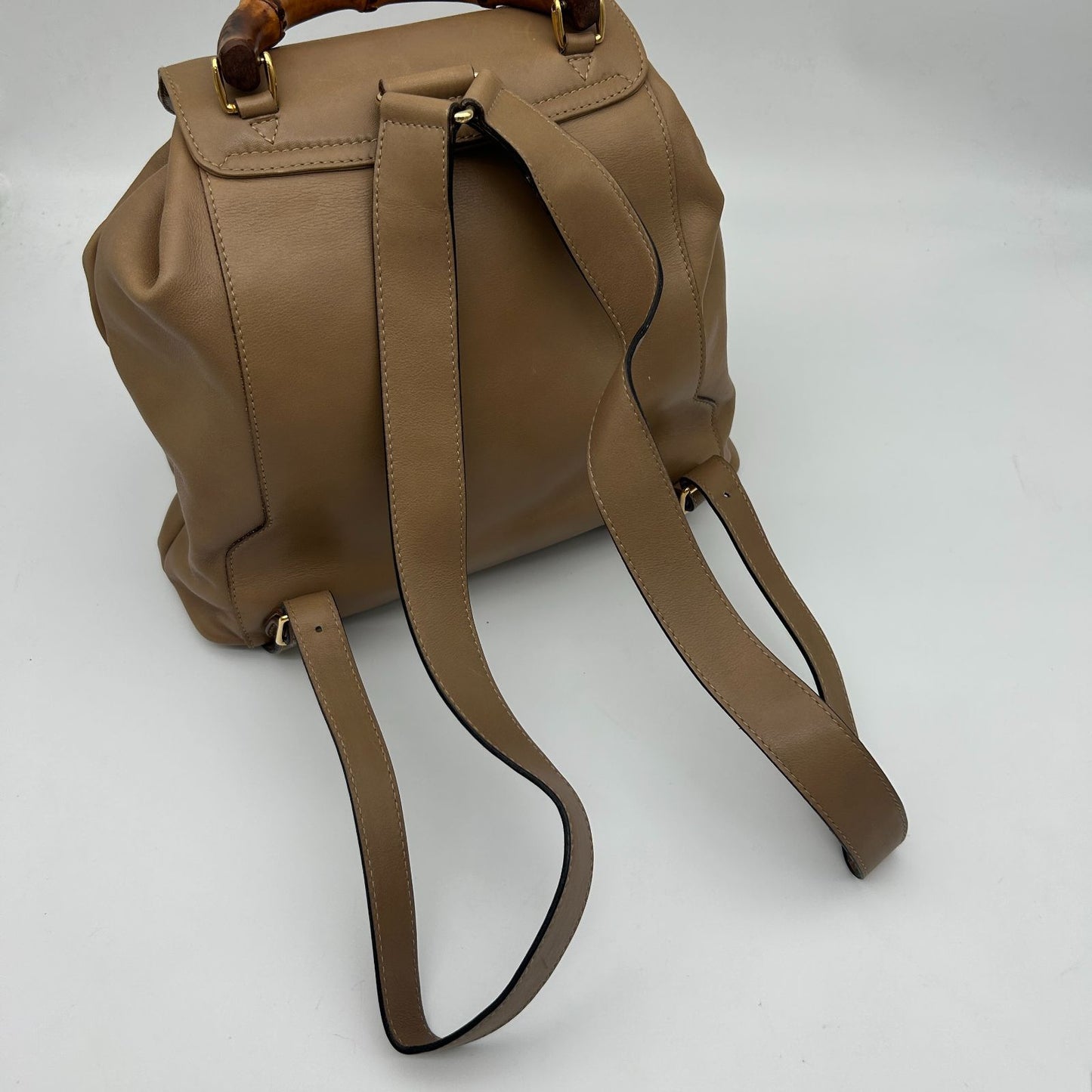 Gucci Bamboo Backpack Shoulder Bag Beige Brown — view 6