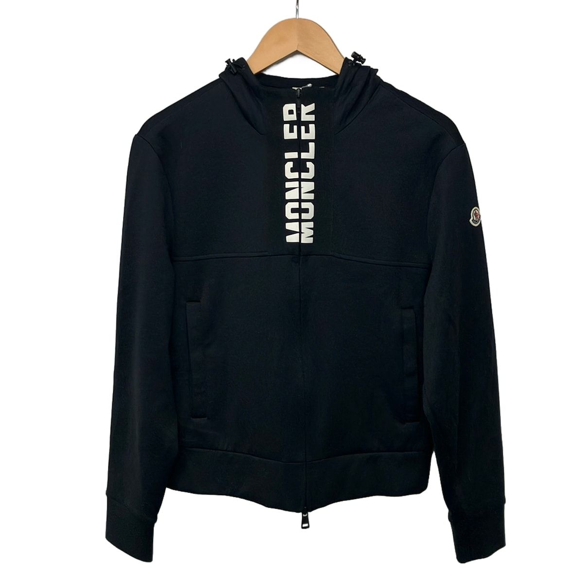 Moncler Hoodie M Maglia Black White Long Sleeve Zip