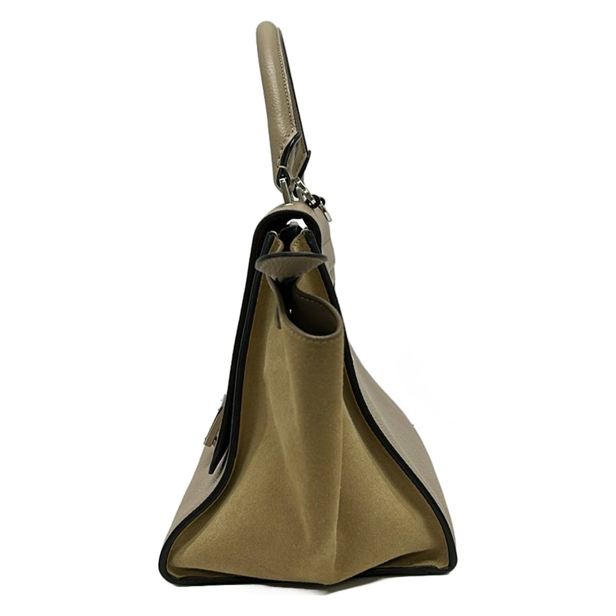 Celine Handbag Zusumo Gray Beige Leather — view 4