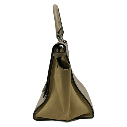 Celine Handbag Zusumo Gray Beige Leather — view 4
