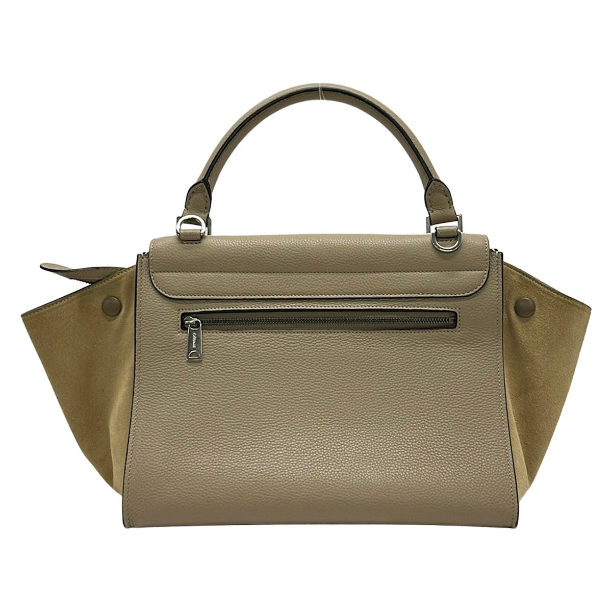 Celine Handbag Zusumo Gray Beige Leather — view 3