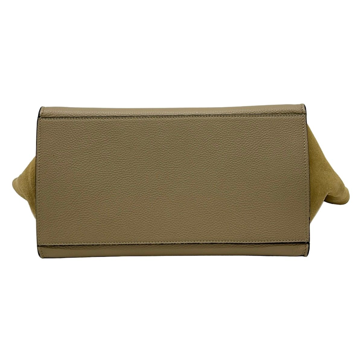 Celine Handbag Zusumo Gray Beige Leather — view 5