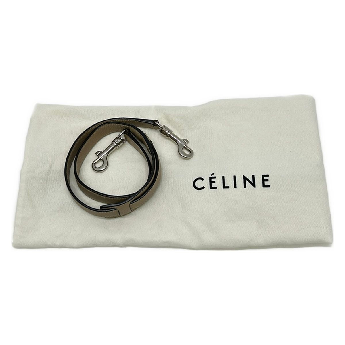 Celine Handbag Zusumo Gray Beige Leather — view 8