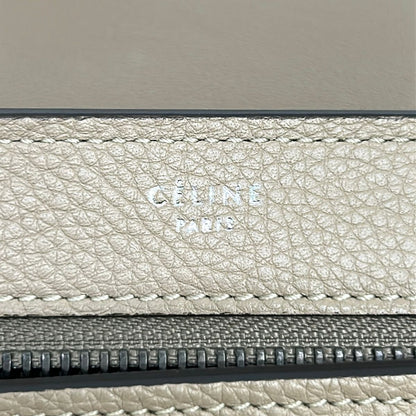 Celine Handbag Zusumo Gray Beige Leather — view 9