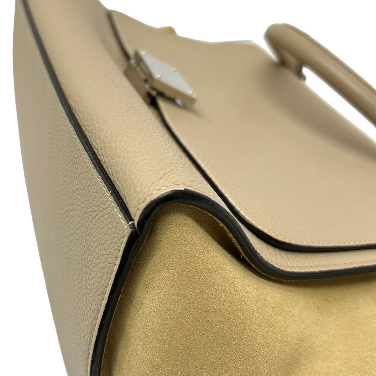 Celine Handbag Zusumo Gray Beige Leather — view 6