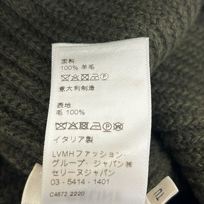 Celine Knit Hat Dark Green Ivory Wool — view 5