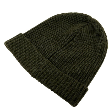 Celine Knit Hat Dark Green Ivory Wool — view 2