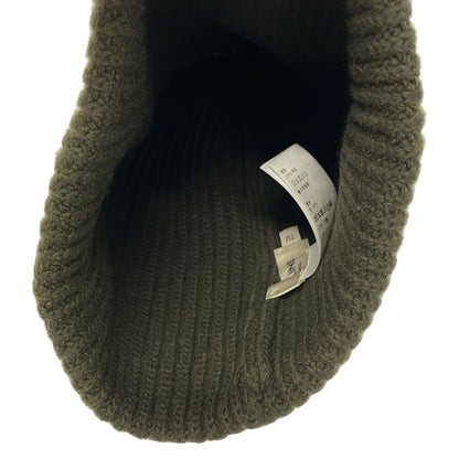 Celine Knit Hat Dark Green Ivory Wool — view 3