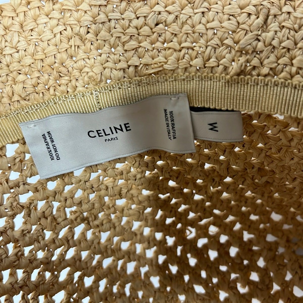 Celine Hat M Beige Dark Brown Straw — view 5