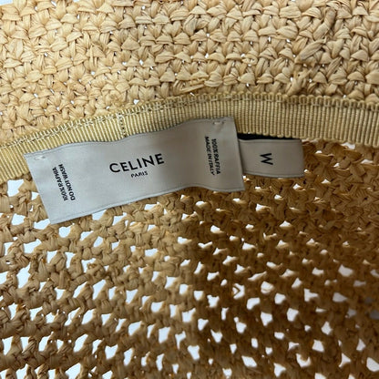 Celine Hat M Beige Dark Brown Straw — view 5