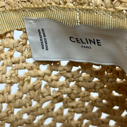Celine Hat M Beige Dark Brown Straw — view 6