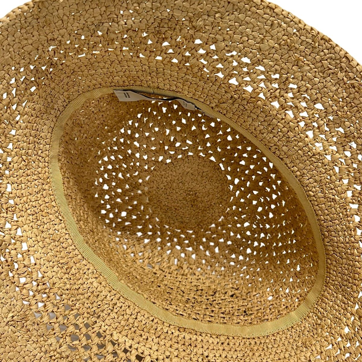 Celine Hat M Beige Dark Brown Straw — view 4