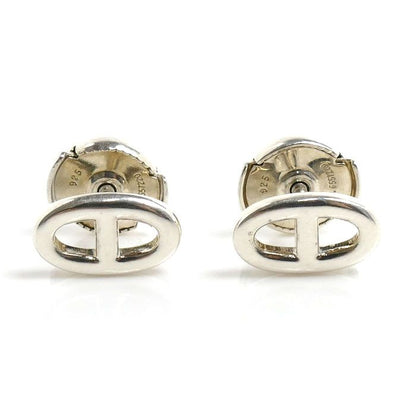 Hermes 925 Sterling Silver Chaine D'ancre Farandole TPM Earrings — view 3