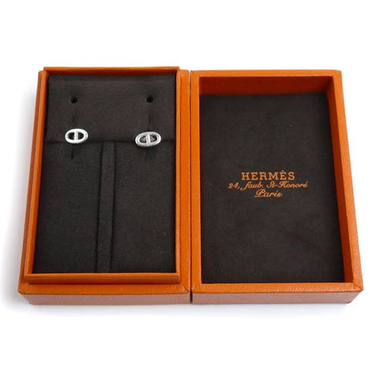 Hermes 925 Sterling Silver Chaine D'ancre Farandole TPM Earrings — view 7
