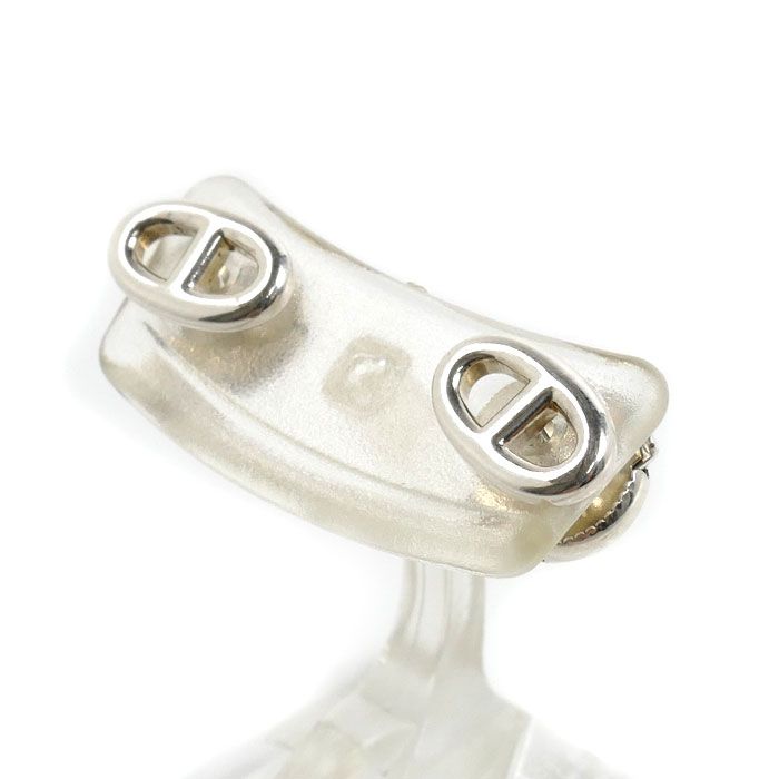 Hermes 925 Sterling Silver Chaine D'ancre Farandole TPM Earrings — view 2