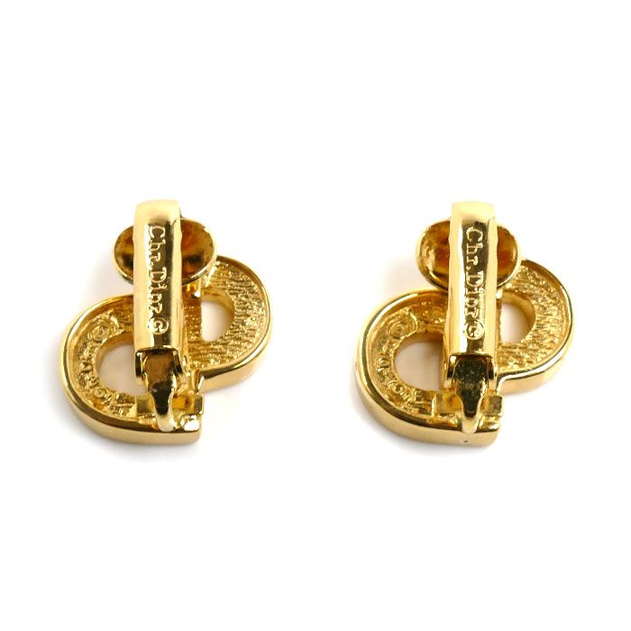 Dior CD Logo Rhinestone Earrings — view 3