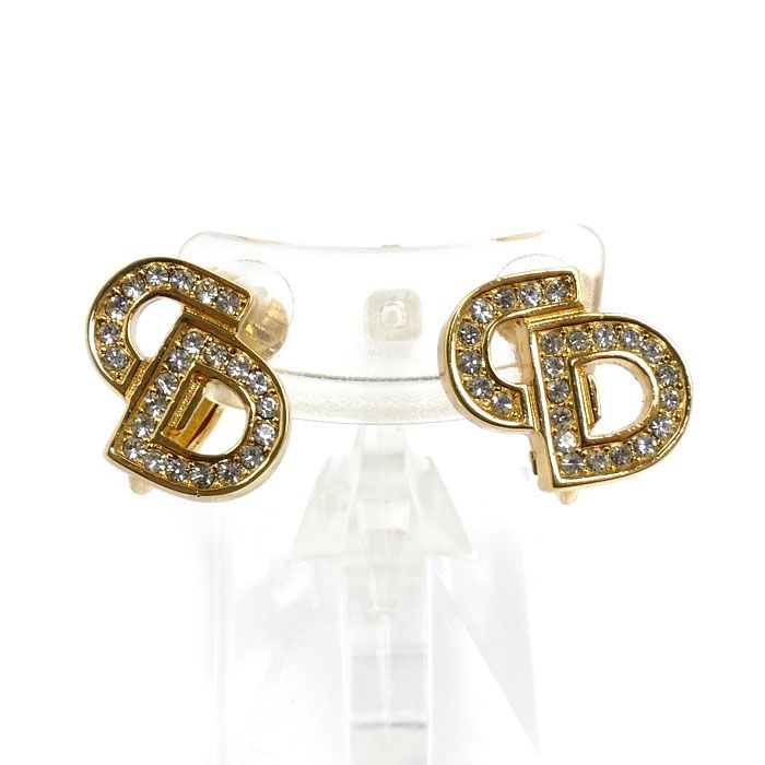 Dior CD Logo Rhinestone Earrings
