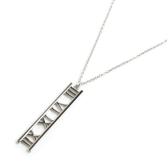 Tiffany & Co 18k White Gold Atlas Open Heart Necklace 41 cm