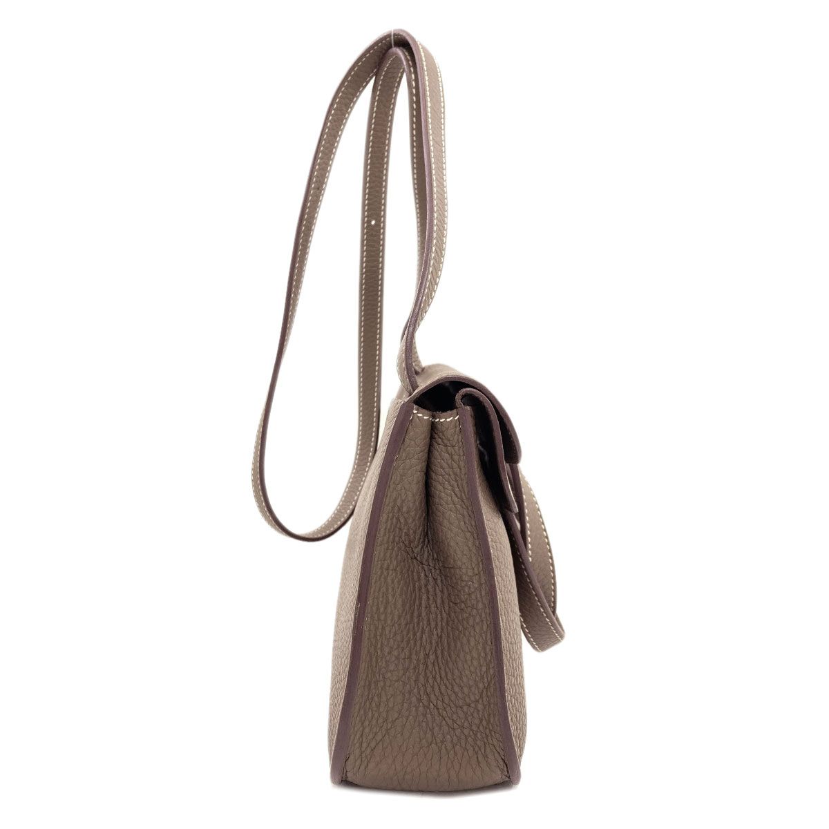 Hermes Halzan 25 Etoupe Silver Handbag Taurillon — view 3
