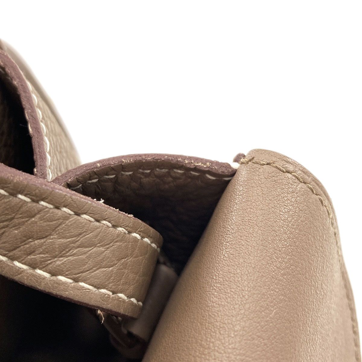 Hermes Halzan 25 Etoupe Silver Handbag Taurillon — view 8
