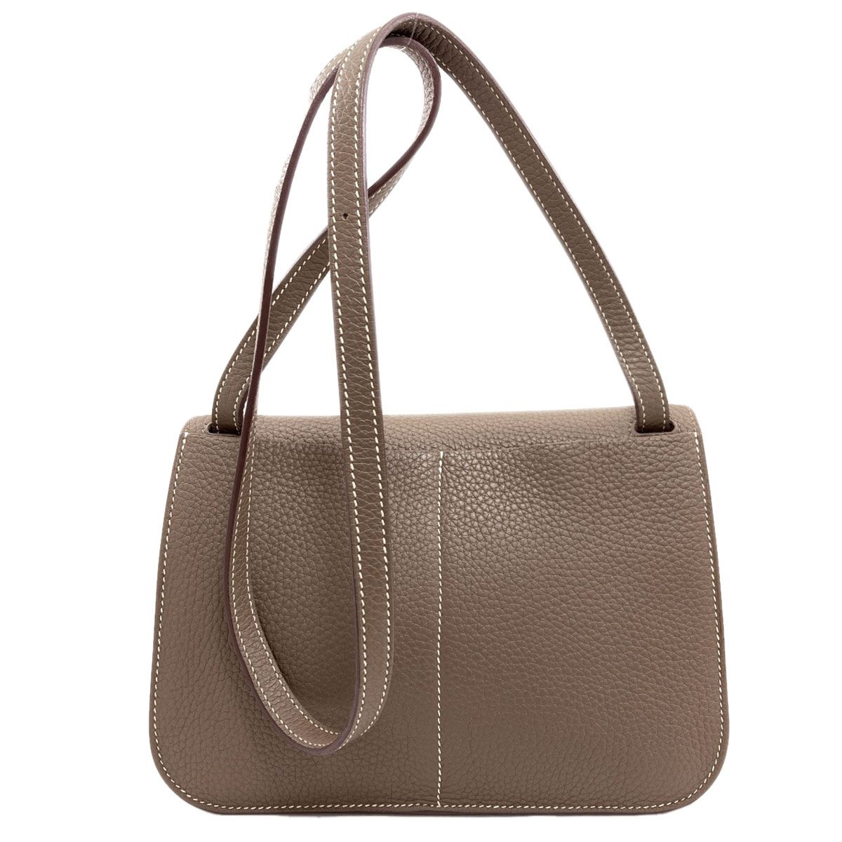 Hermes Halzan 25 Etoupe Silver Handbag Taurillon — view 2