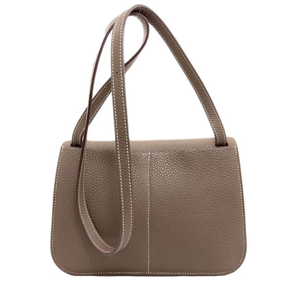 Hermes Halzan 25 Etoupe Silver Handbag Taurillon — view 2