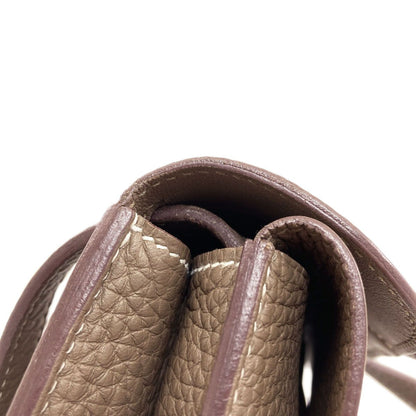 Hermes Halzan 25 Etoupe Silver Handbag Taurillon — view 9