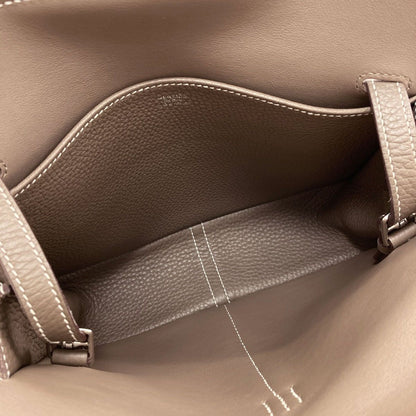 Hermes Halzan 25 Etoupe Silver Handbag Taurillon — view 5