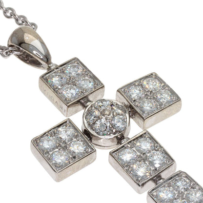 Bvlgari Lucia Latin Cross Diamond Necklace 18k White Gold — view 9
