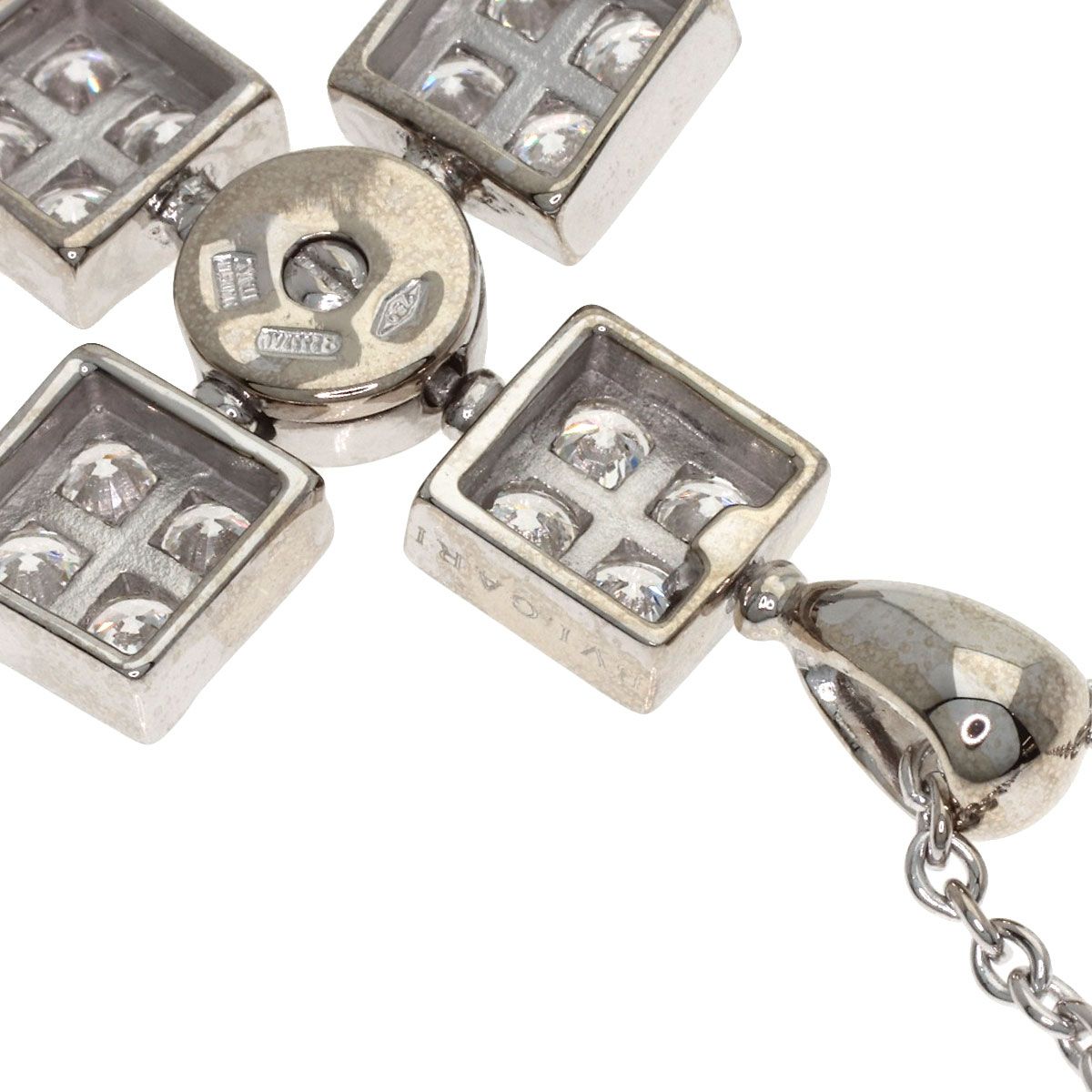 Bvlgari Lucia Latin Cross Diamond Necklace 18k White Gold — view 7