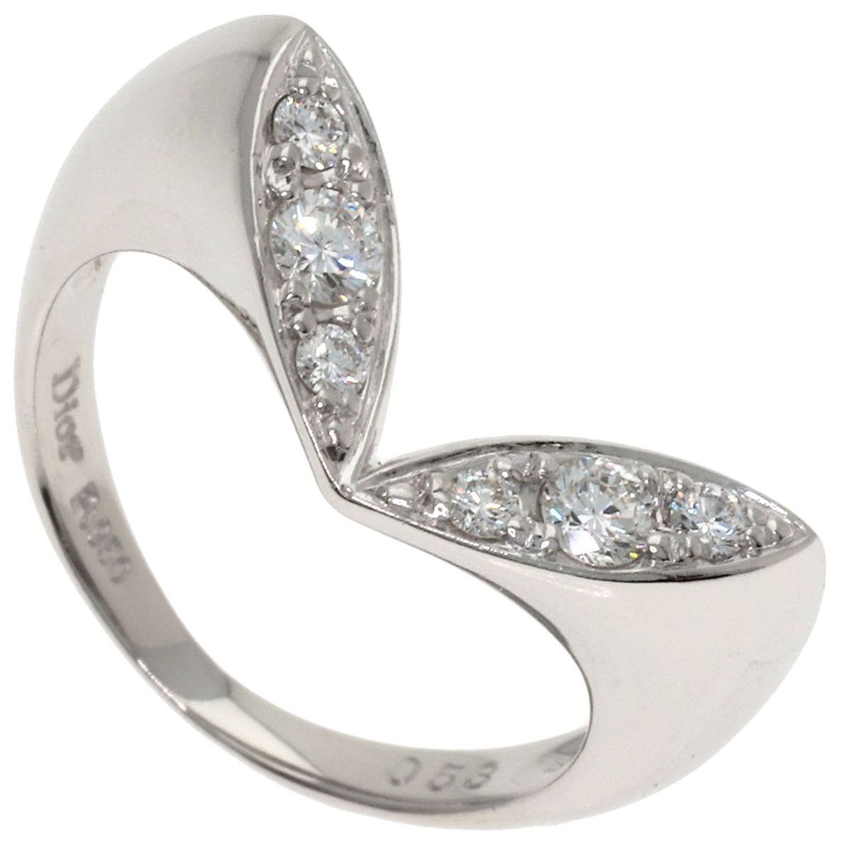 Dior Diamond Ring Silver