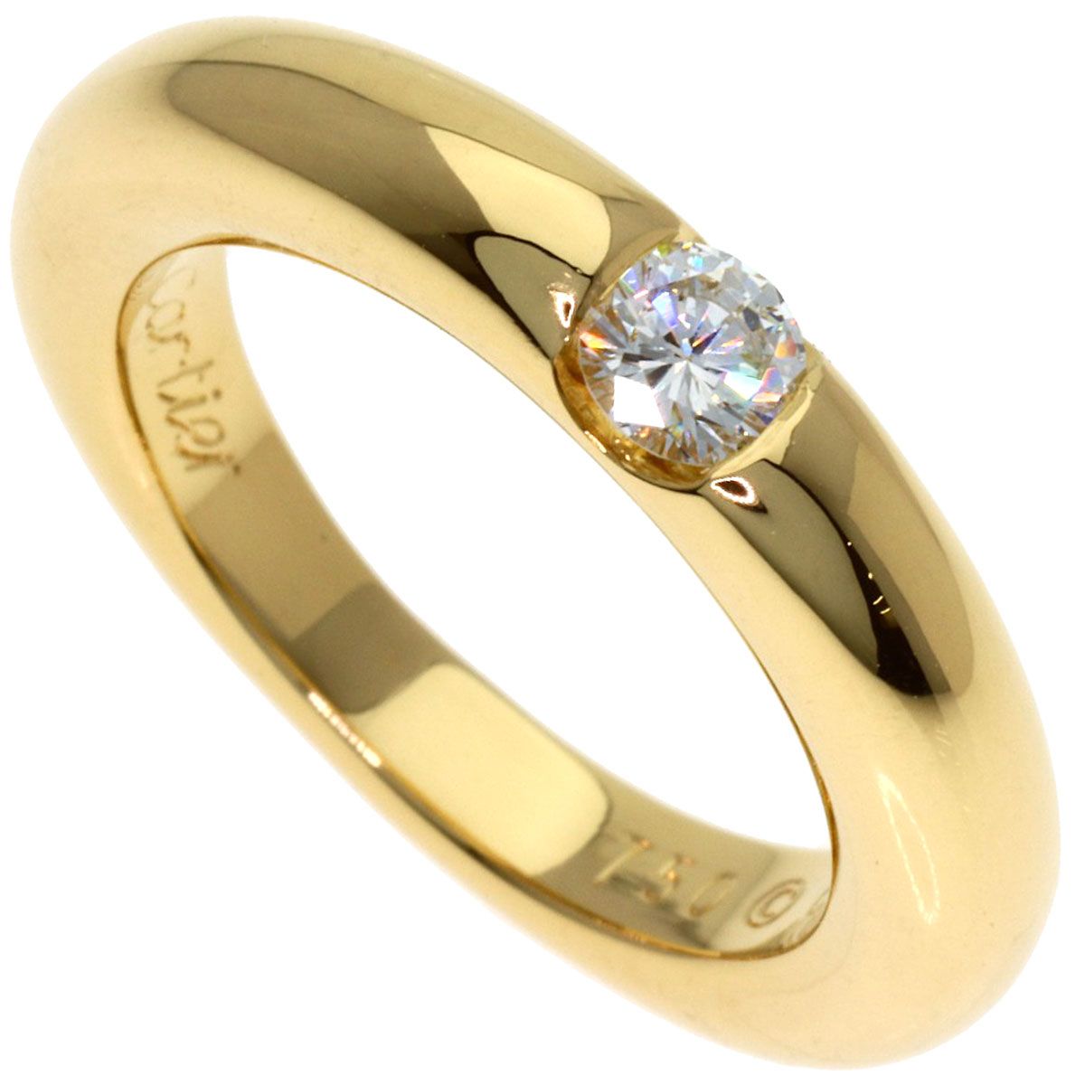 Cartier Ellipse Diamond 53 Ring 18k Yellow Gold