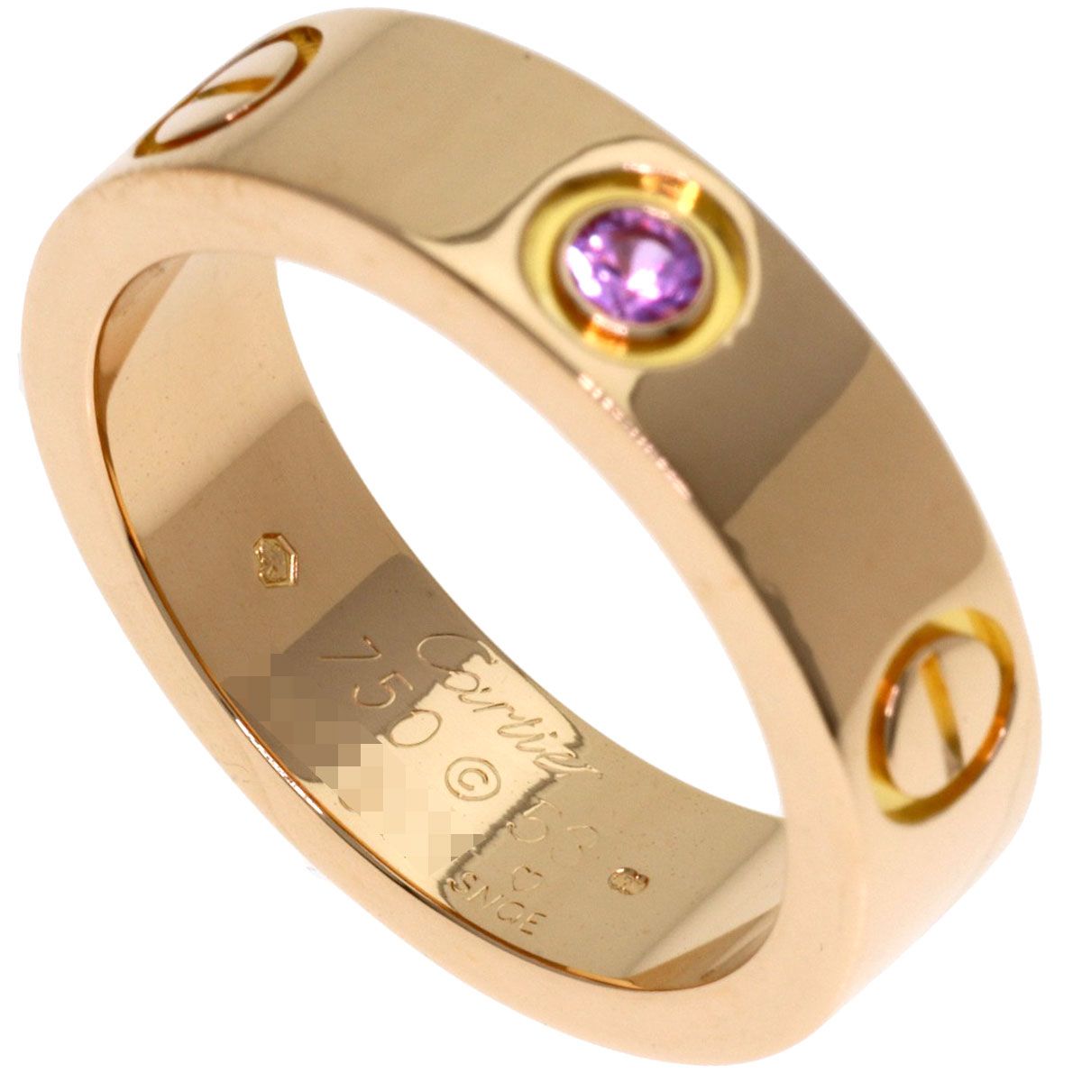 Cartier Love Ring Sapphire 53 18k Pink Gold — view 5