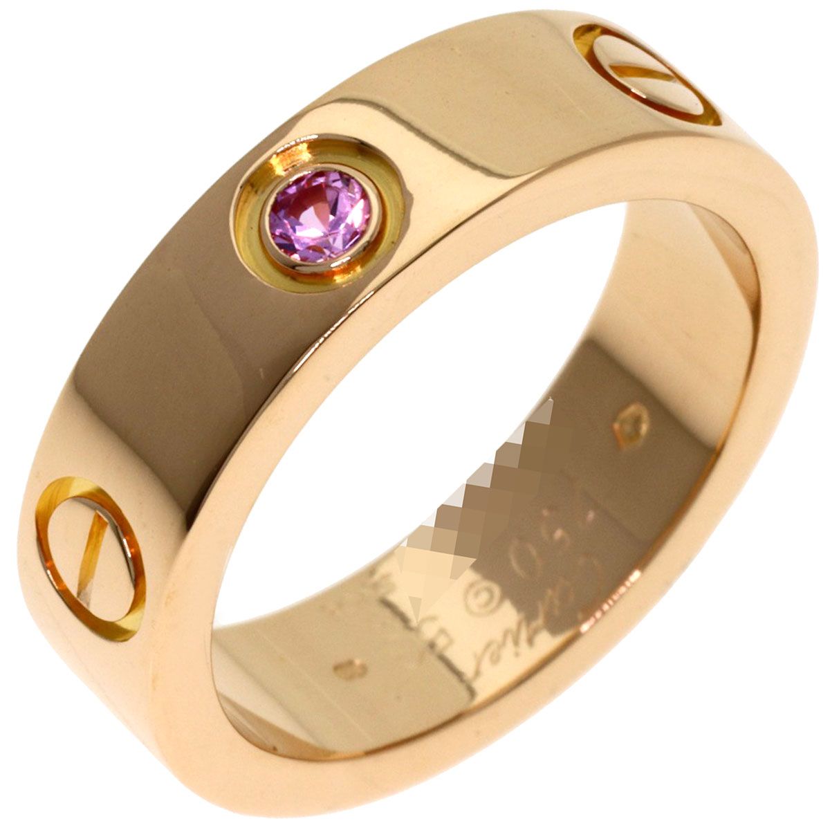 Cartier Love Ring Sapphire 53 18k Pink Gold — view 2